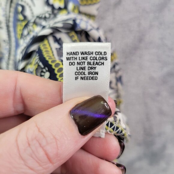 EST‎ 1946 Womens Plus Size 22W Paisley Top Short Sleeve Yellow Blue-Black Boho - Picture 11 of 12